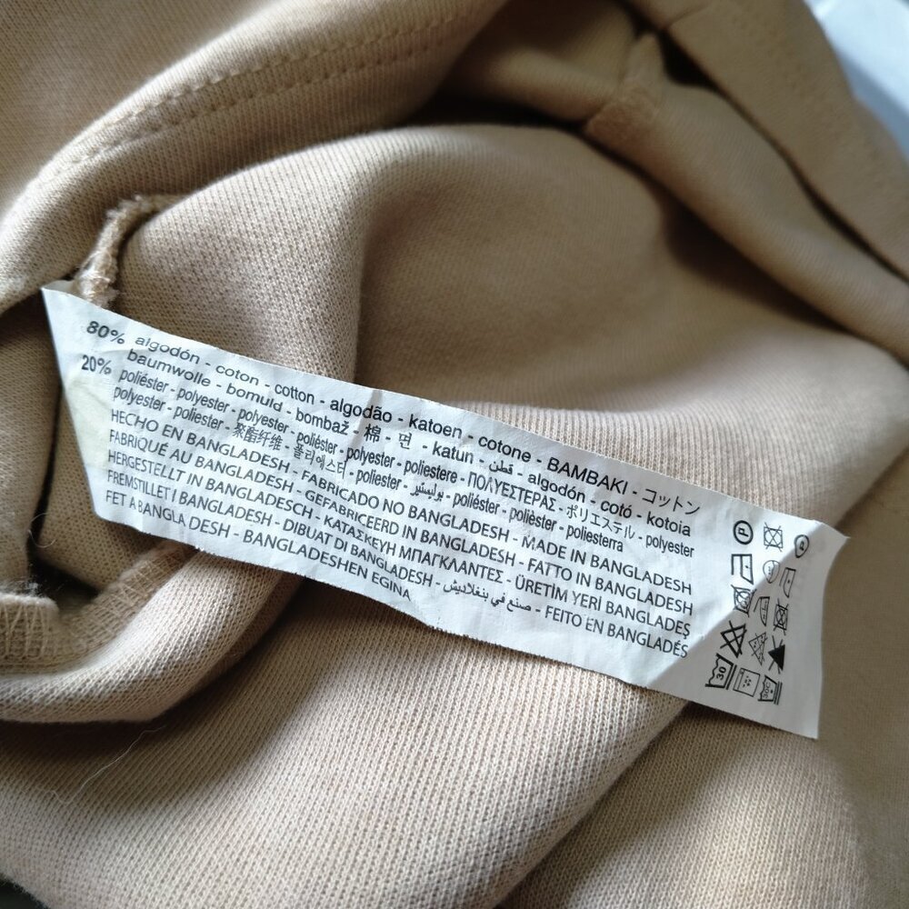 ZARA Women's Small 3/4 Sleeve Beige Turtleneck Dress Neutral Casual Classic NEW - Picture 3 of 7